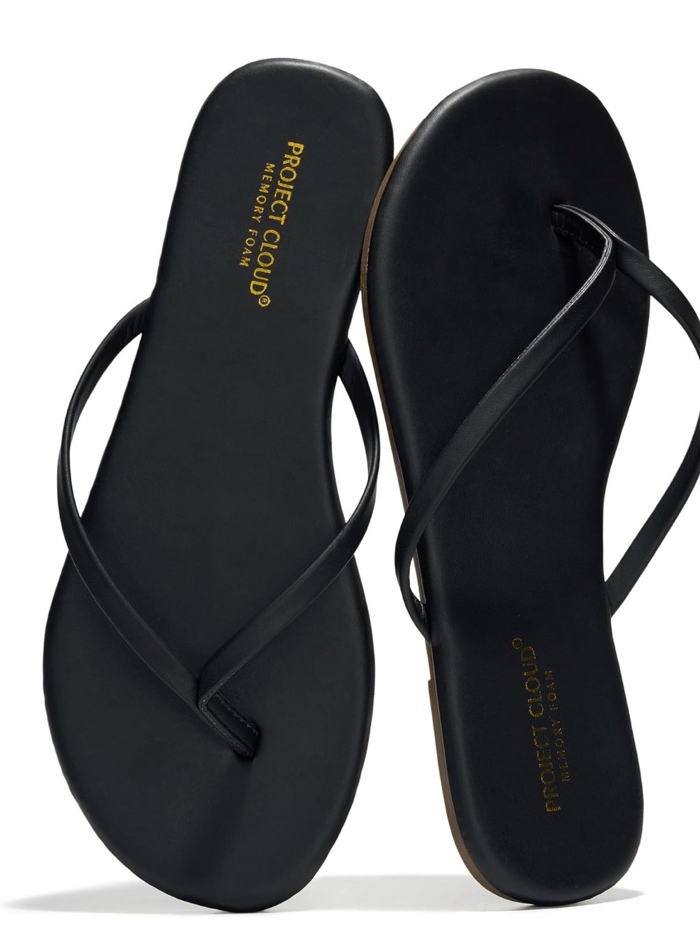 Source Unknown Black Project Cloud Memory Foam Thong Sandals